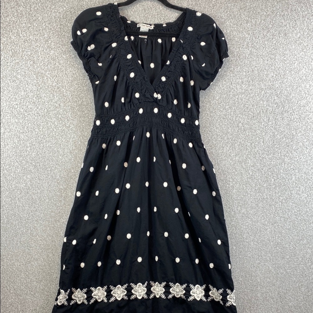 Cute Options boho milkmaid midi dress made in India Jrs. L dot embroidery cotton